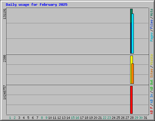 Daily usage for February 2025